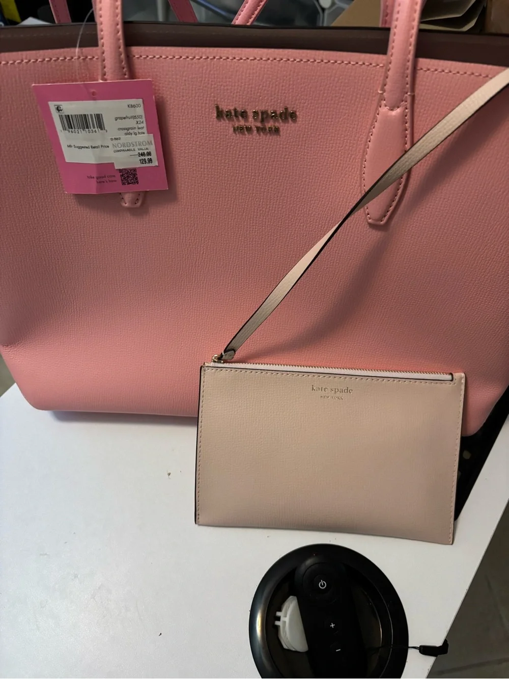 kate spade Pink Tote with Pale Blush Wristlet
